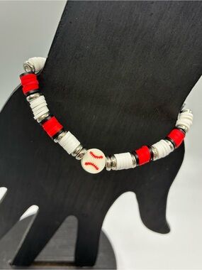 Baseball Beaded Stretch Bracelet